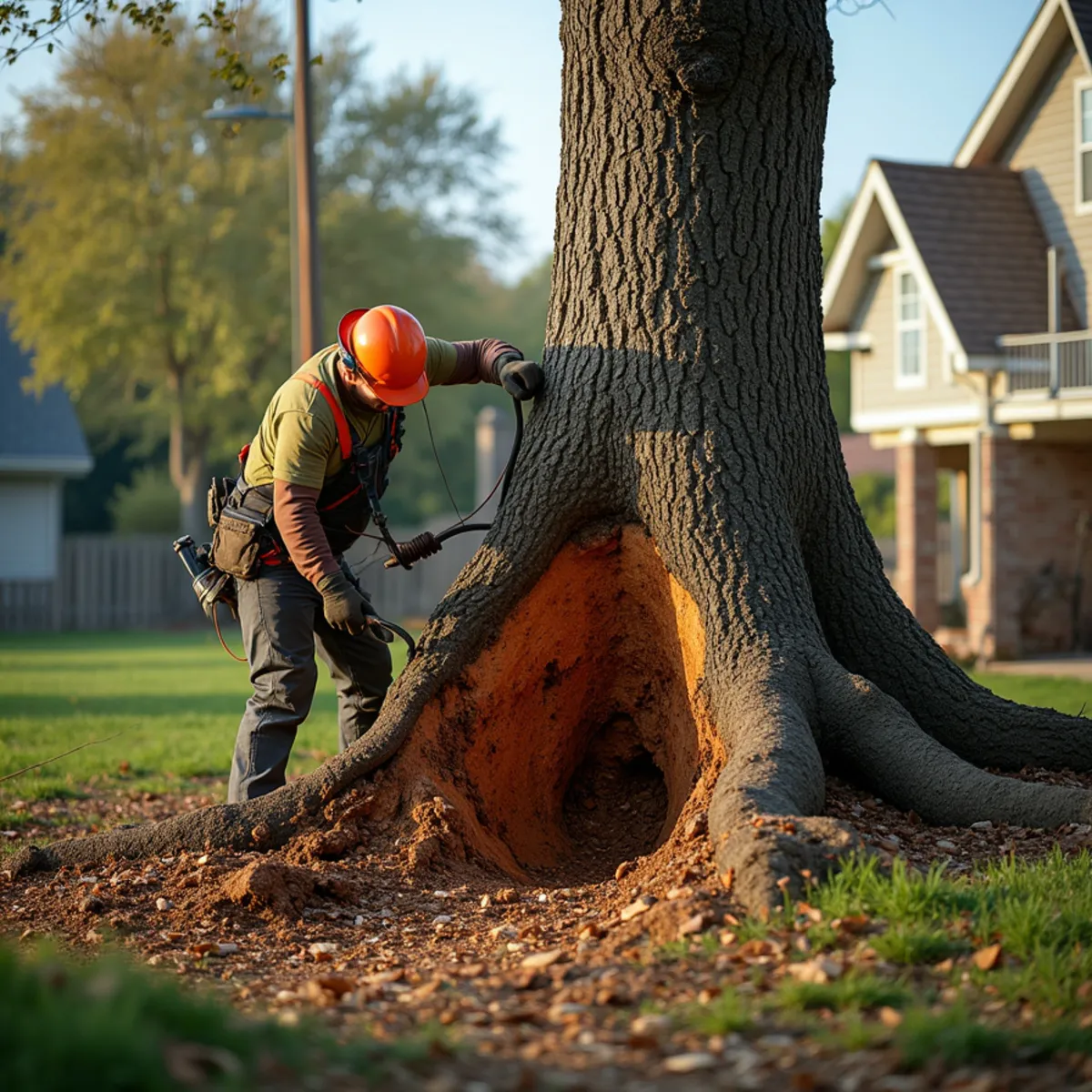 Safety protocols and risk prevention regarding uprooted tree removal