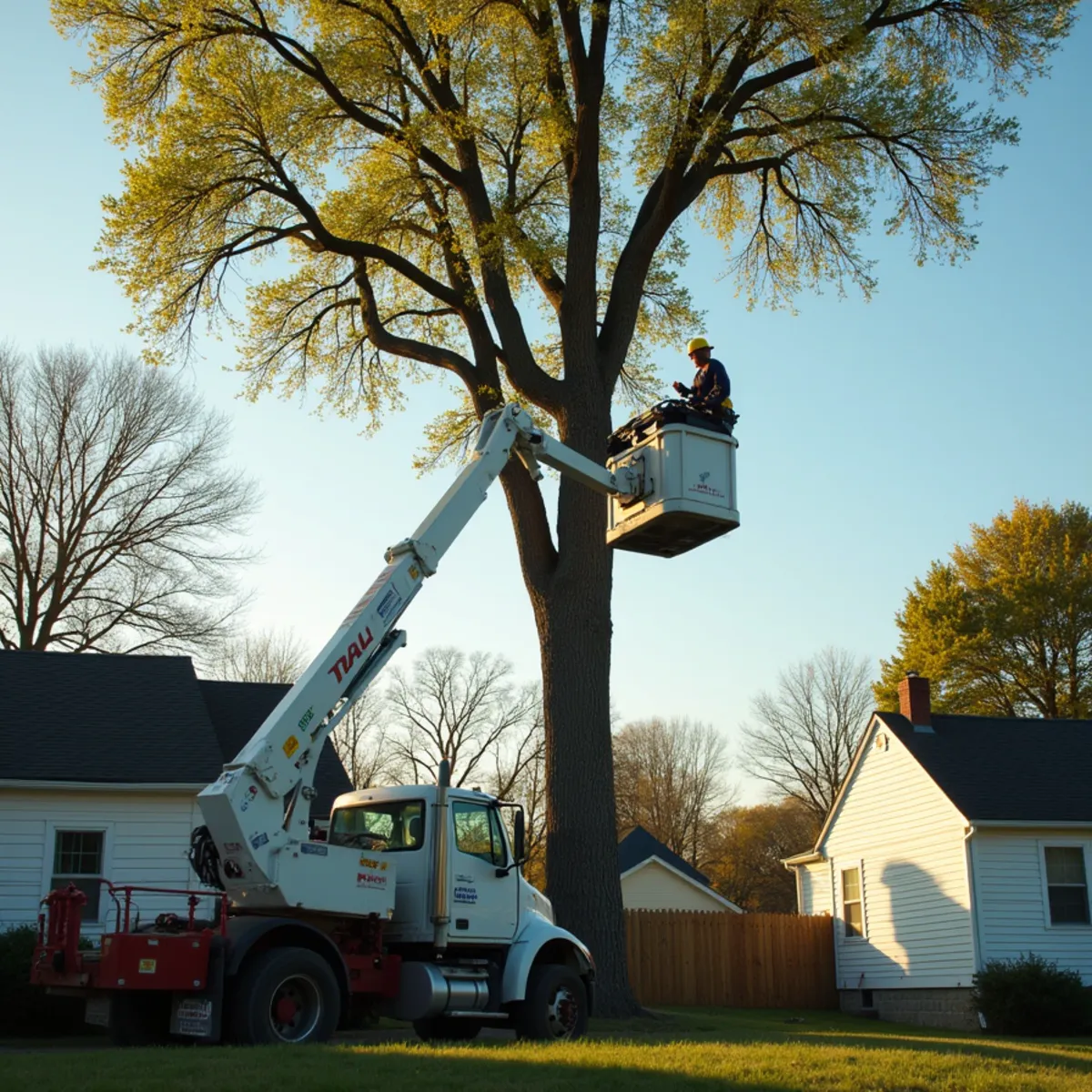 Commercial machinery executing Hazardous & Dead Tree Removal in Central Illinois