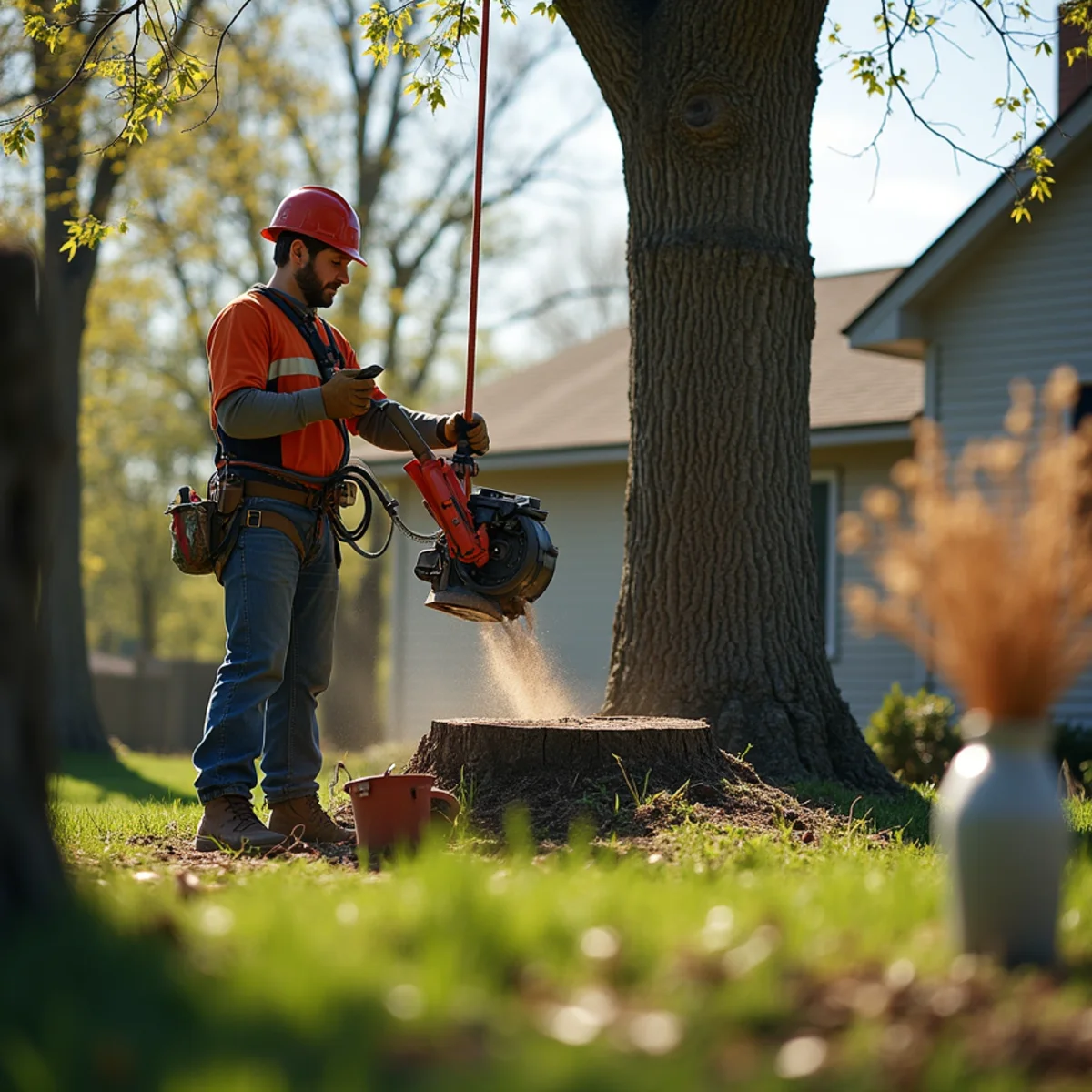 Professional tree removal and stump grinding work in Auburn Illinois