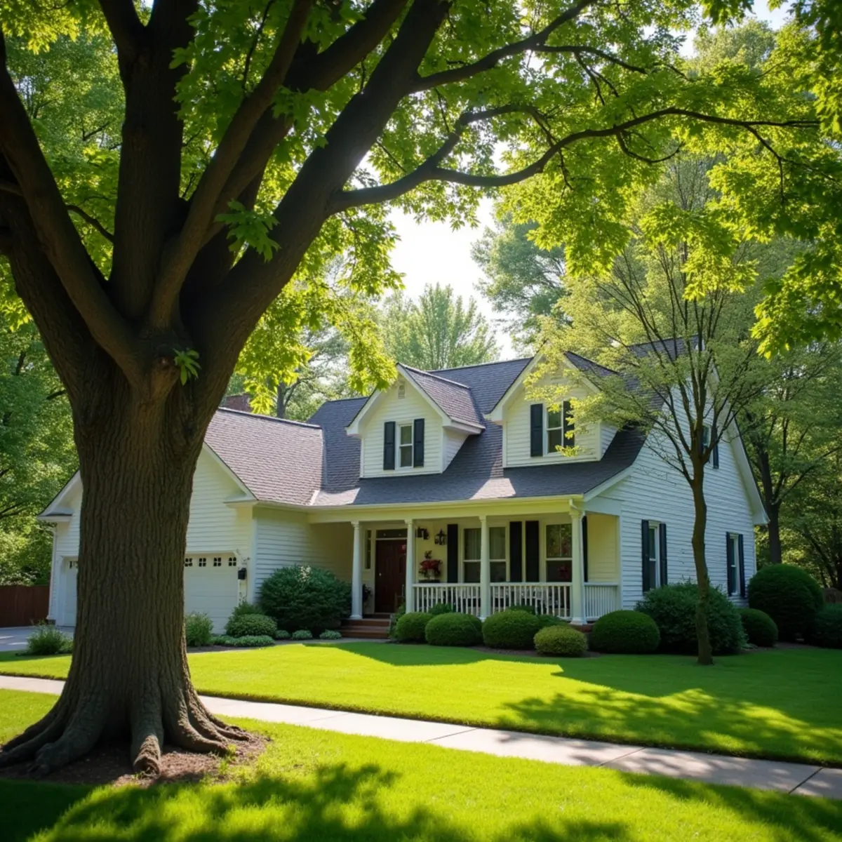Residential property and mature tree canopy in Chatham Illinois