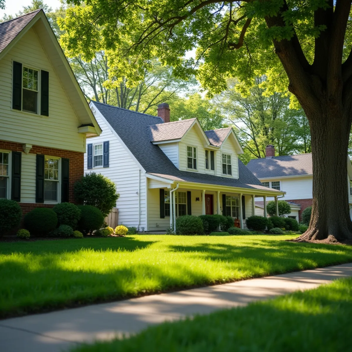 Residential property and mature tree canopy in Girard Illinois