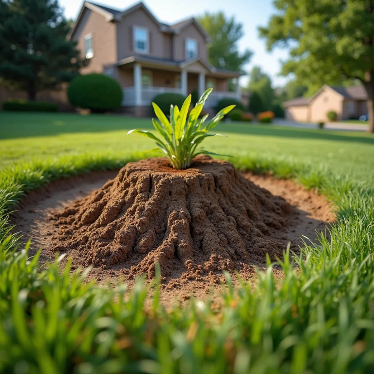 Immaculate site cleanup and restored lawn after tree care in Girard Illinois