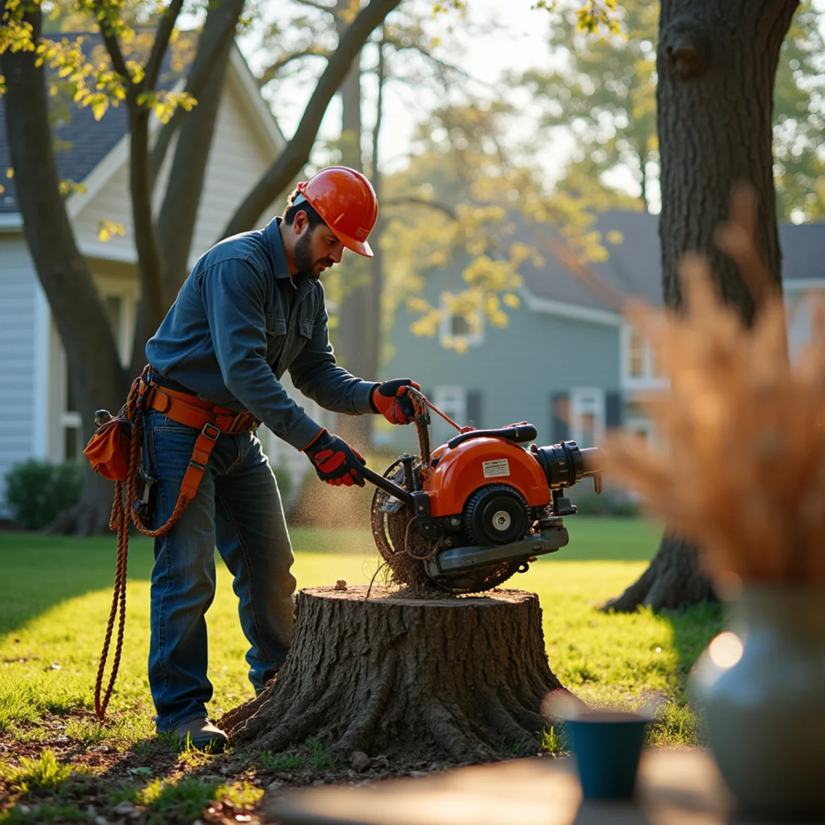 Professional tree removal and stump grinding work in Jacksonville Illinois
