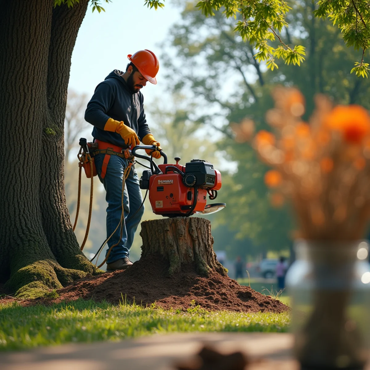 Professional tree removal and stump grinding work in Kincaid Illinois