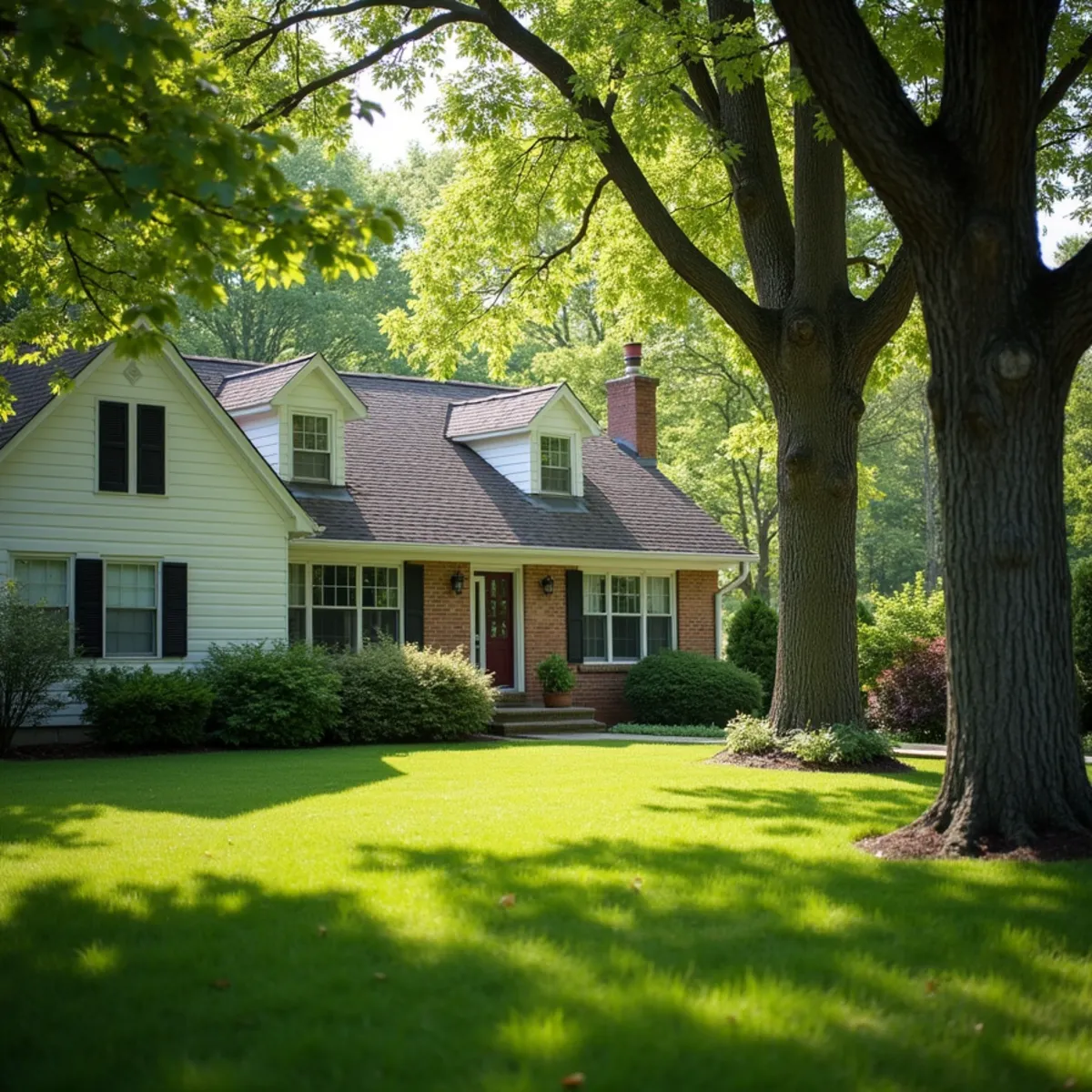 Residential property and mature tree canopy in Lincoln Illinois