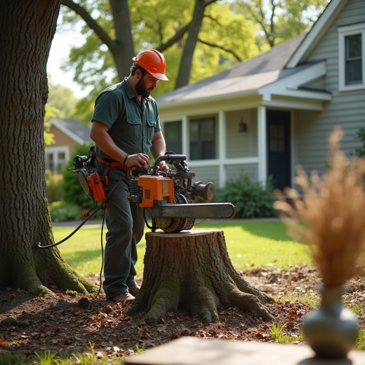 Professional tree removal and stump grinding work in Litchfield Illinois