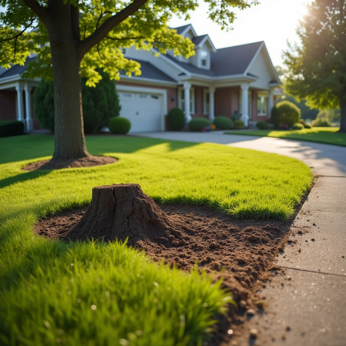 Immaculate site cleanup and restored lawn after tree care in Logan County Illinois
