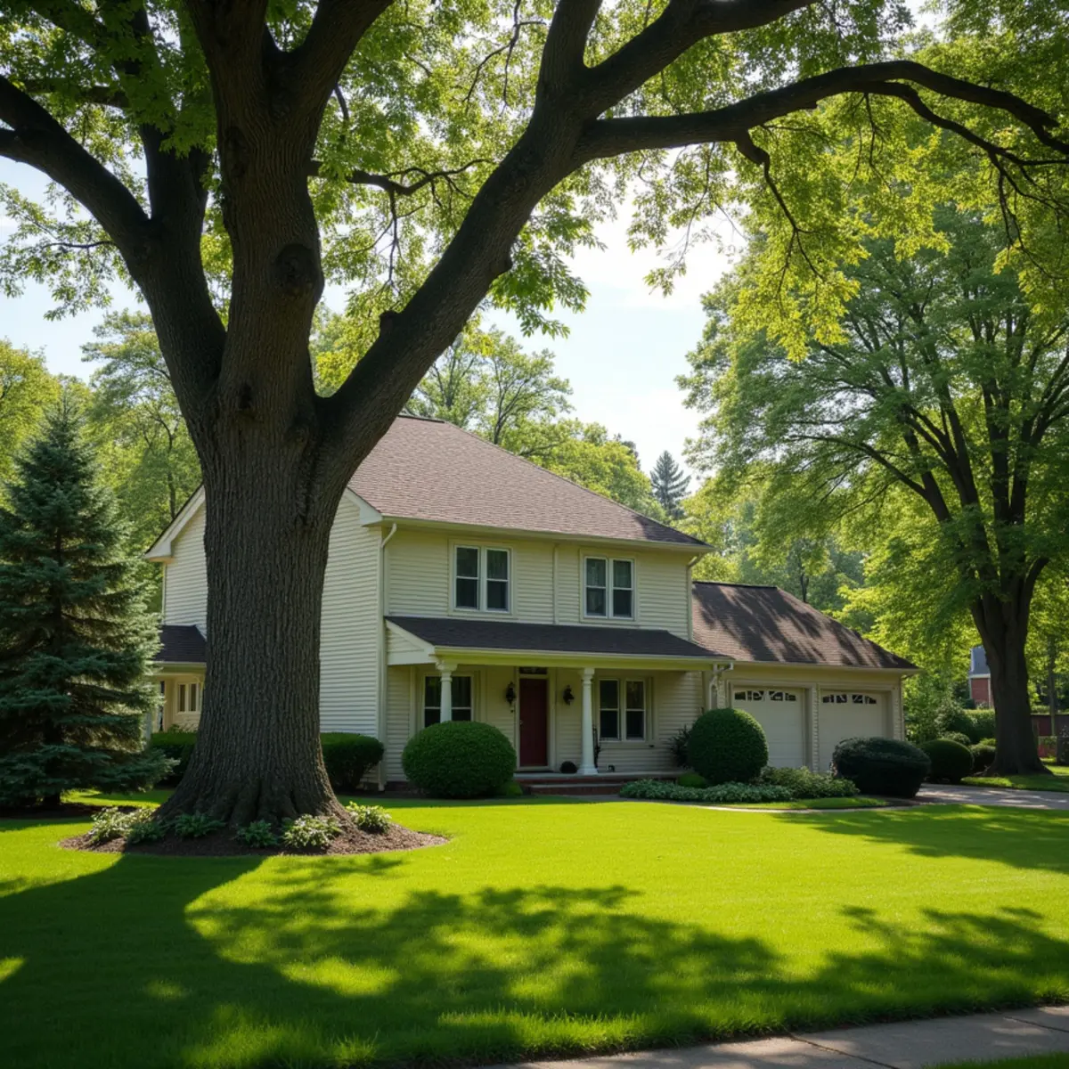 Residential property and mature tree canopy in Morgan County Illinois