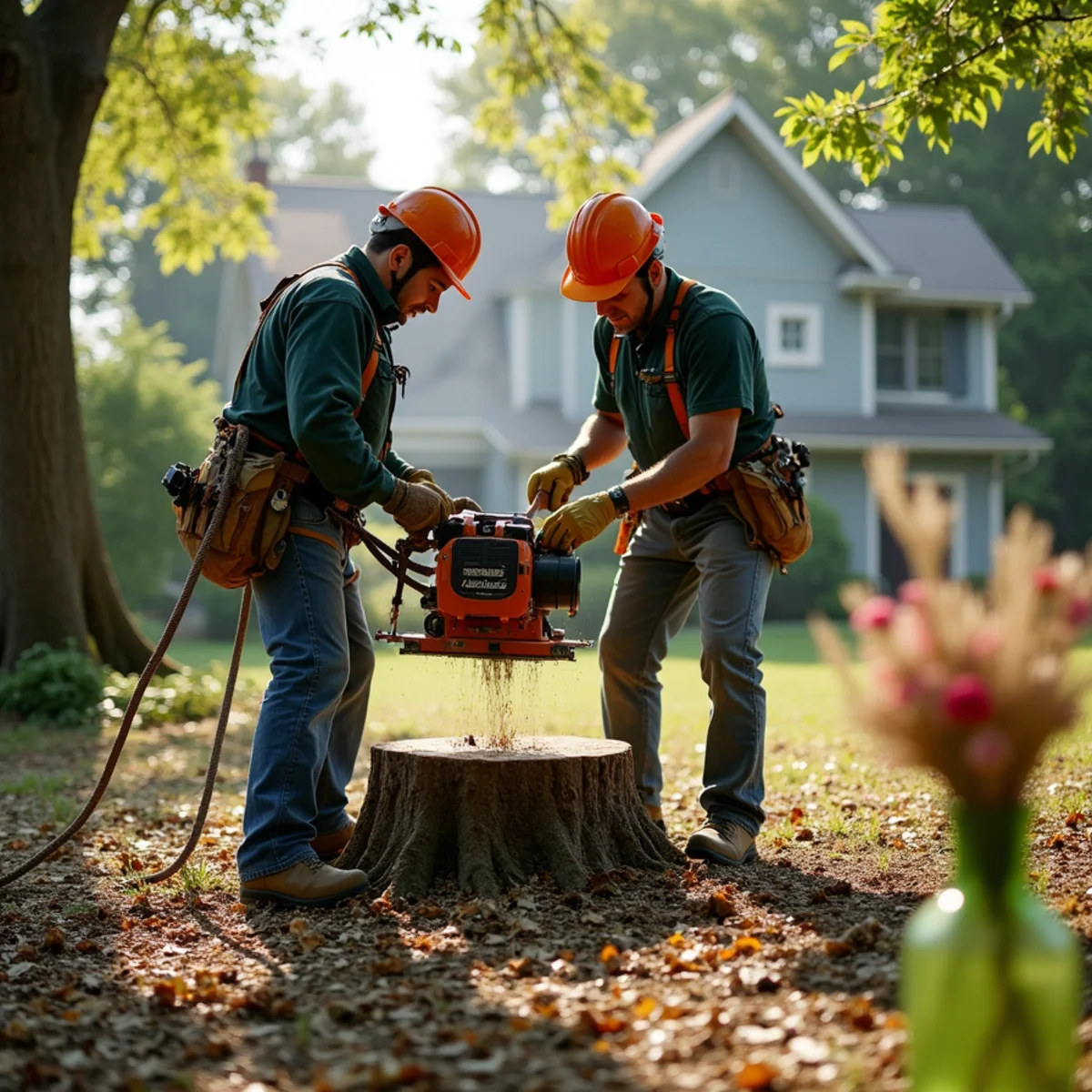 Professional tree removal and stump grinding work in Pana Illinois