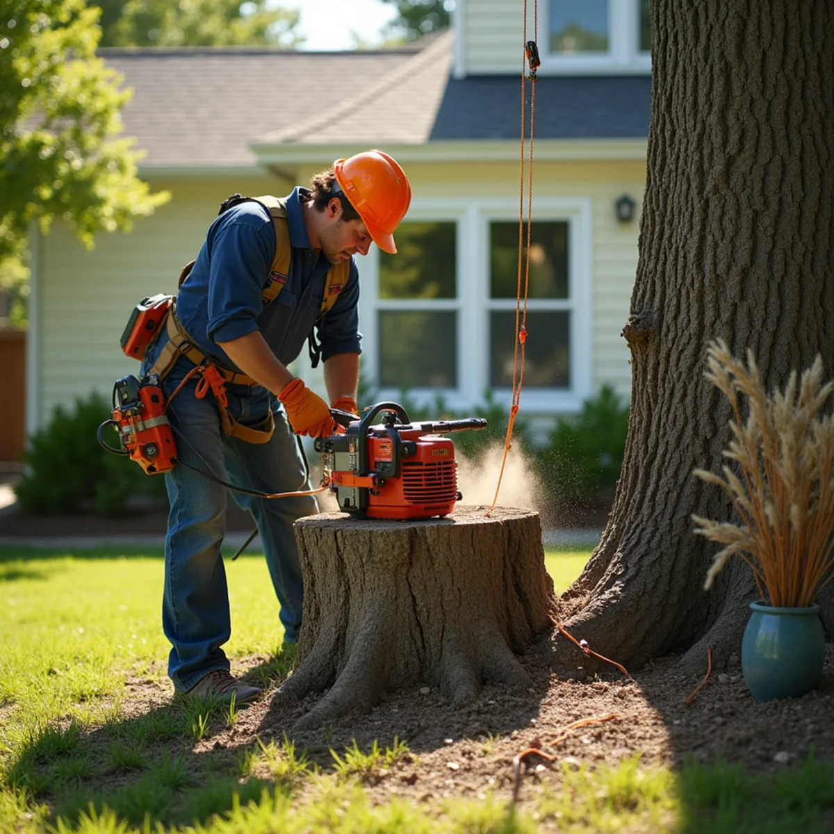 Professional tree removal and stump grinding work in Pawnee Illinois
