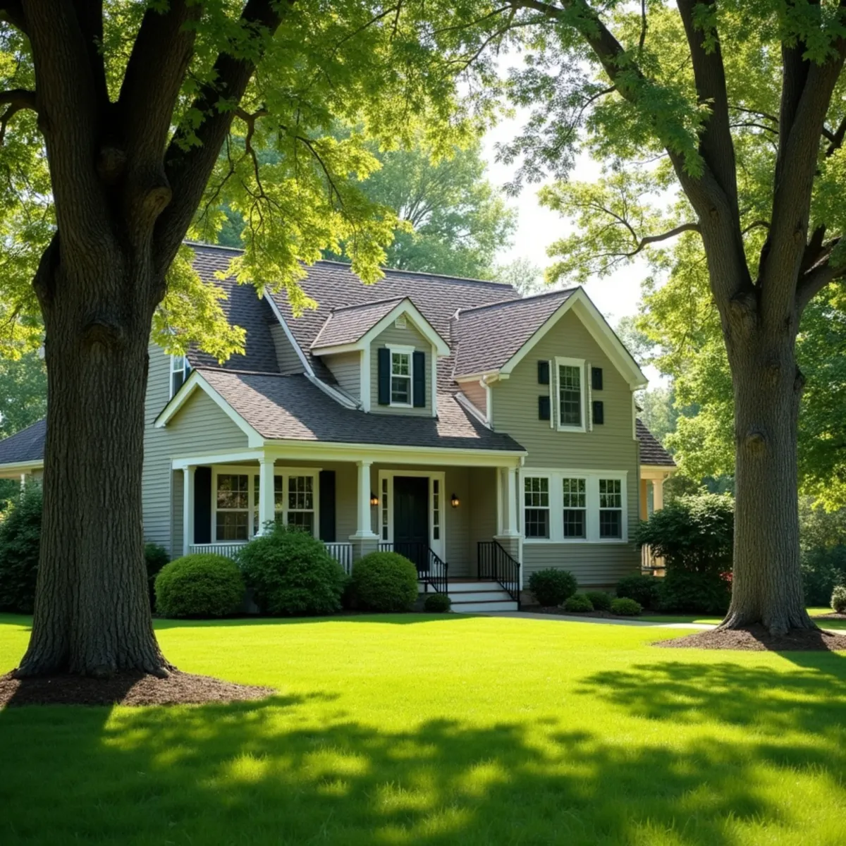 Residential property and mature tree canopy in Pleasant Plains Illinois