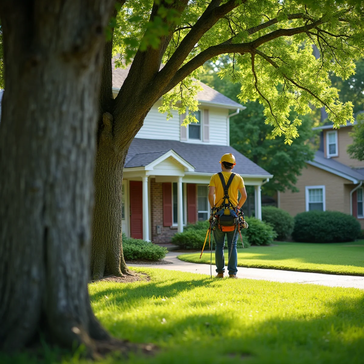 Residential property and mature tree canopy in Riverton Illinois