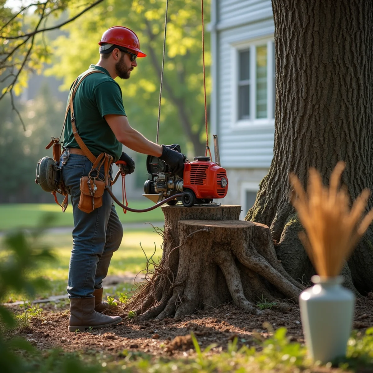 Professional tree removal and stump grinding work in Rochester Illinois