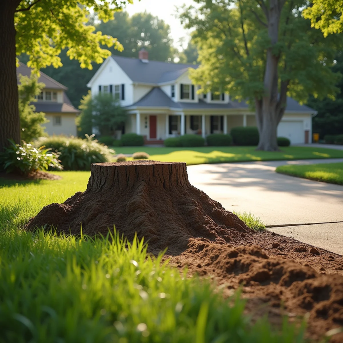 Immaculate site cleanup and restored lawn after tree care in Southern View Illinois