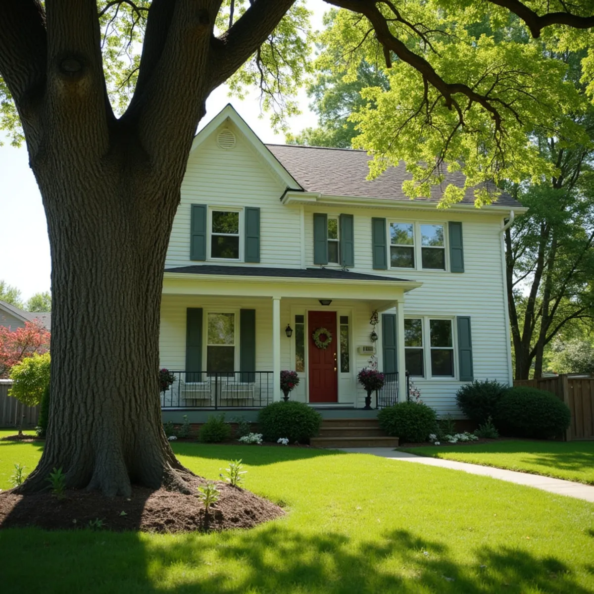 Residential property and mature tree canopy in Taylorville Illinois