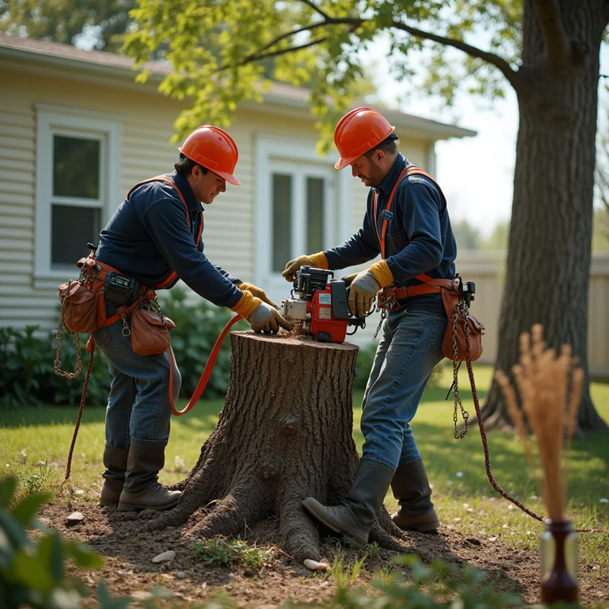 Professional tree removal and stump grinding work in Williamsville Illinois