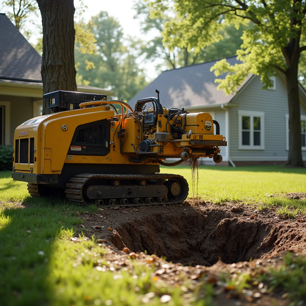Commercial machinery executing Stump Grinding in Central Illinois