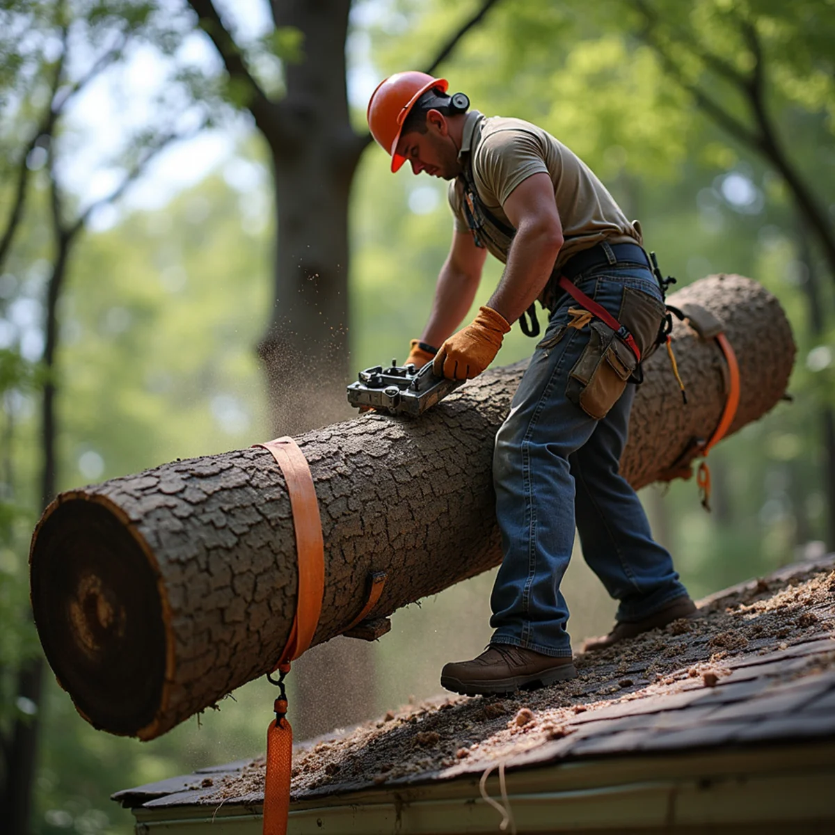Commercial machinery executing Tree Removal in Central Illinois